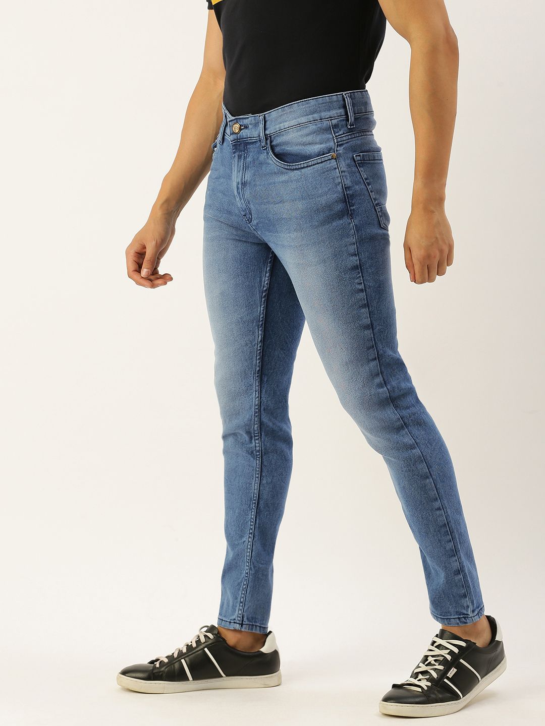 The Indian Garage Co Men Blue Slim Fit Low-Rise Clean Look Stretchable Jeans