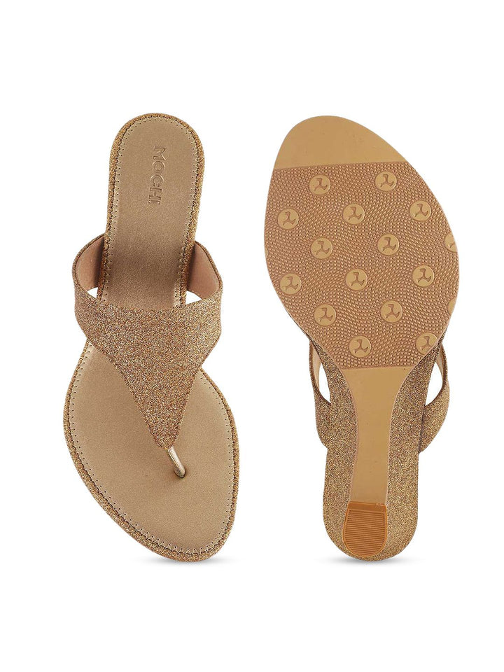 Mochi Women Gold-Toned Embellished Heels