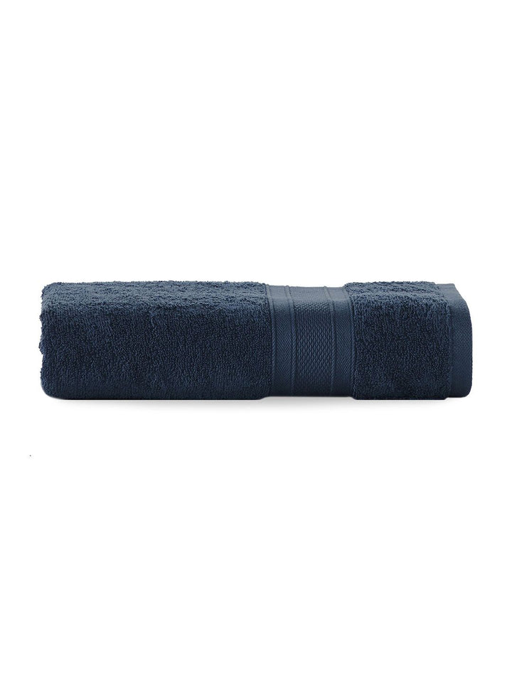 MYTRIDENT Navy Blue Solid Pure Cotton 500 GSM Soft  Plush Bath Towel