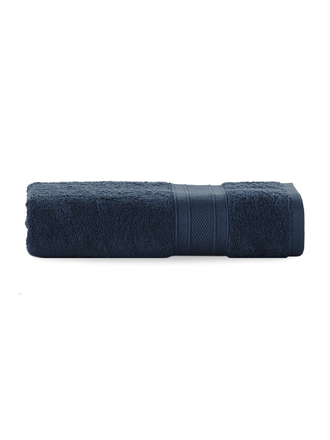 MYTRIDENT Navy Blue Solid Pure Cotton 500 GSM Soft  Plush Bath Towel