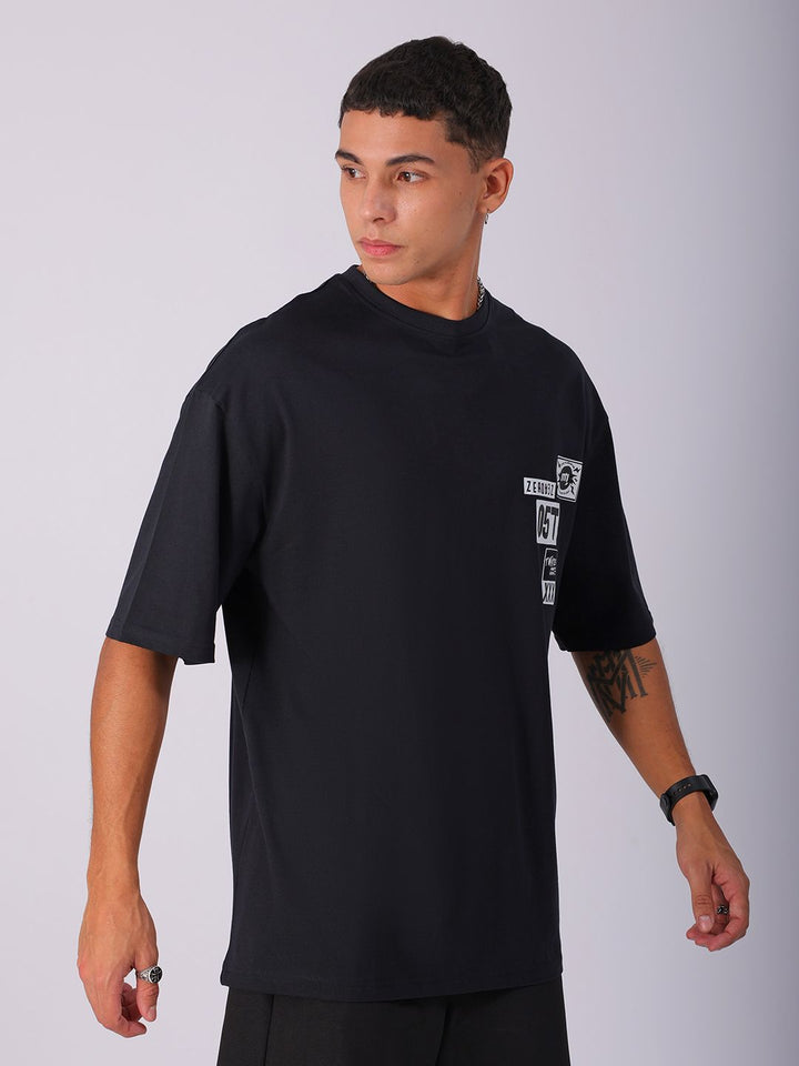 The Indian Garage Co Men Back Printed Oversized Pure Cotton T-shirt
