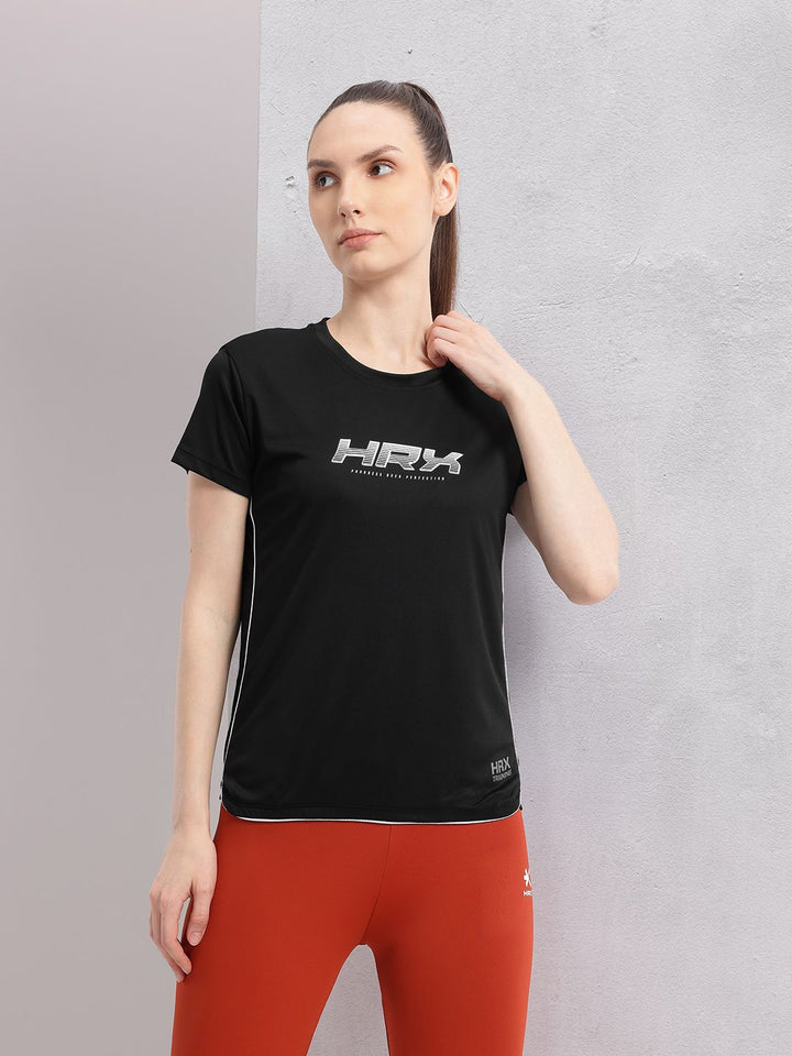 HRX by Hrithik Roshan Brand Logo Printed Rapid-Dry Training T-shirt