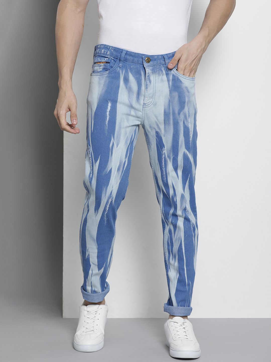 The Indian Garage Co Men Slim Fit Printed Jeans