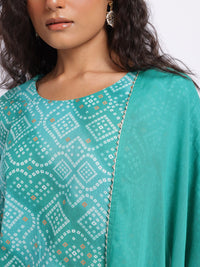Anouk Bandhani Printed Pure Cotton Kurta with Trousers & Dupatta
