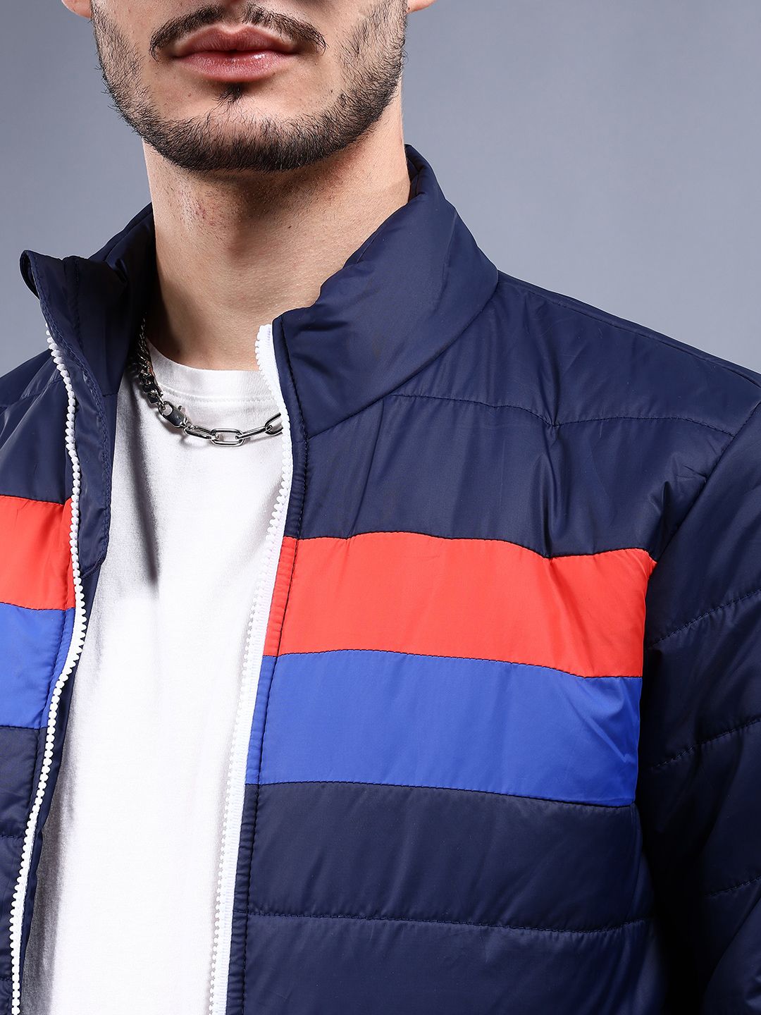The Indian Garage Co Men Colourblock Regular Fit Puffer Jacket