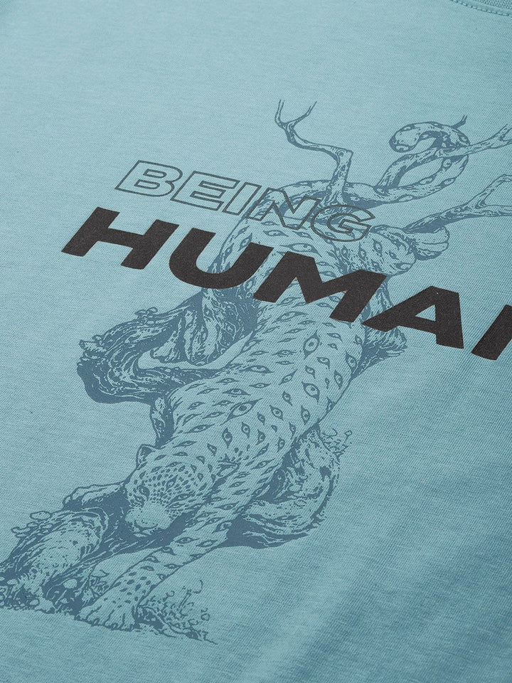 Being Human Pure Cotton Graphic Printed Casual T-shirt