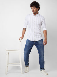 SPYKAR Vertical Striped Cotton Shirt