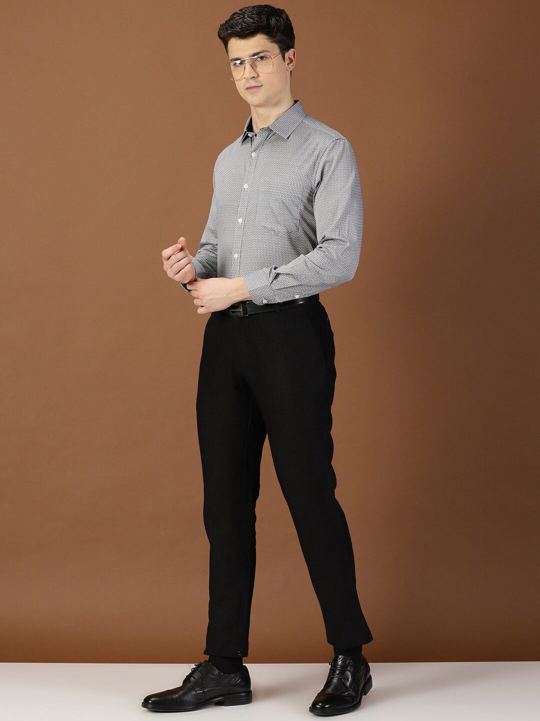 Thomas Scott Classic Slim Fit Micro Ditsy Printed Cotton Formal Shirt