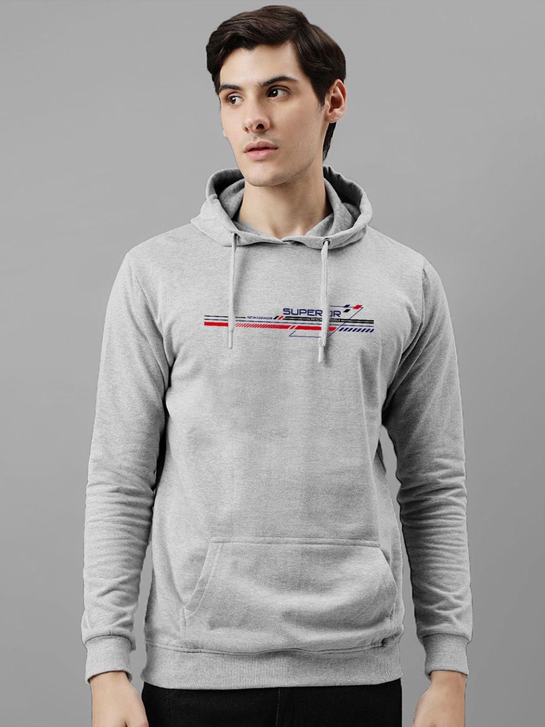 ADRO Men Printed Hooded Sweatshirt