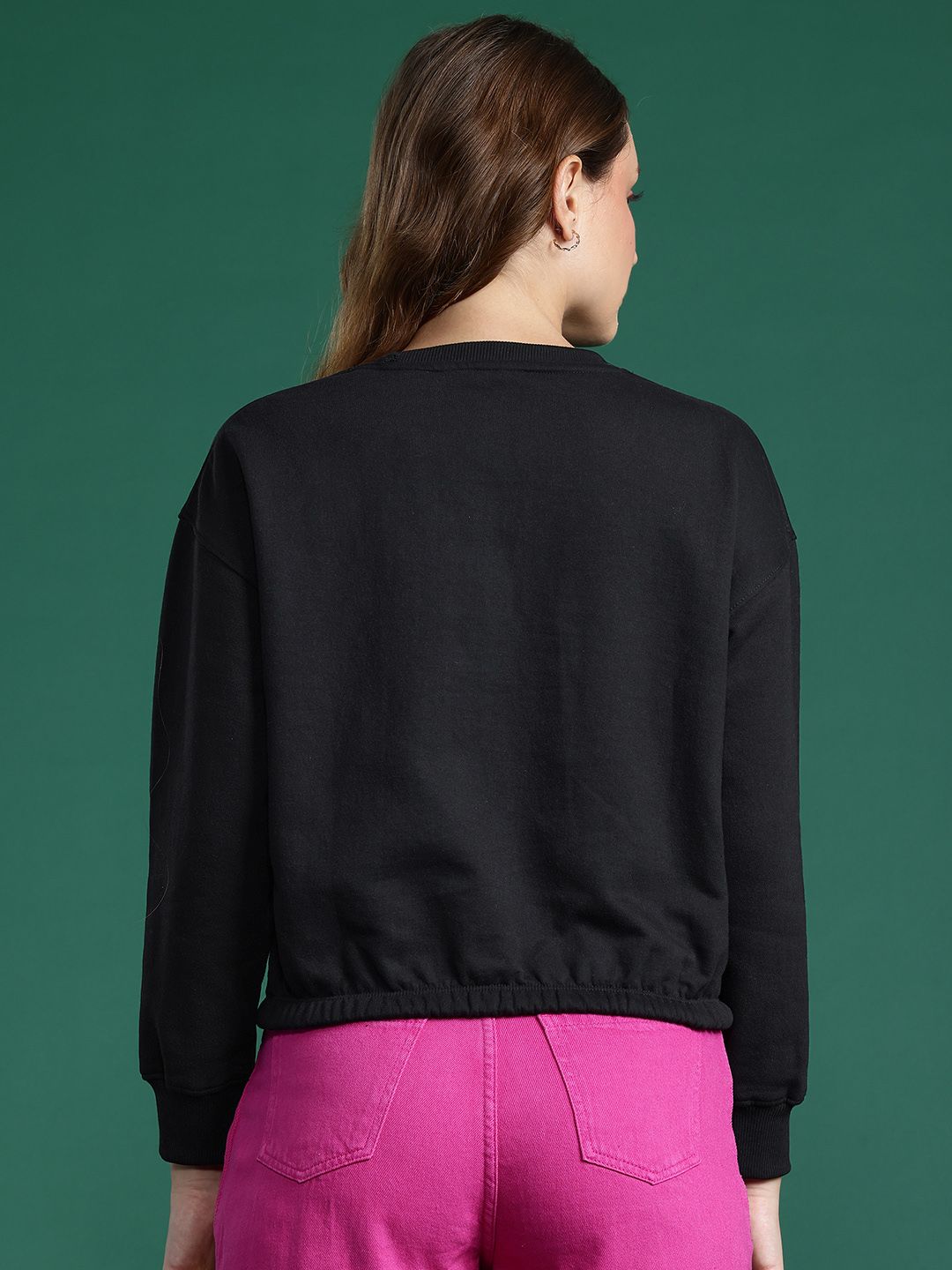DressBerry Printed Drop-Shoulder Sleeves Sweatshirt
