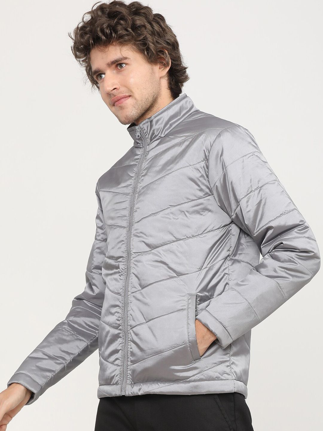 HIGHLANDER Men Grey Padded Jacket