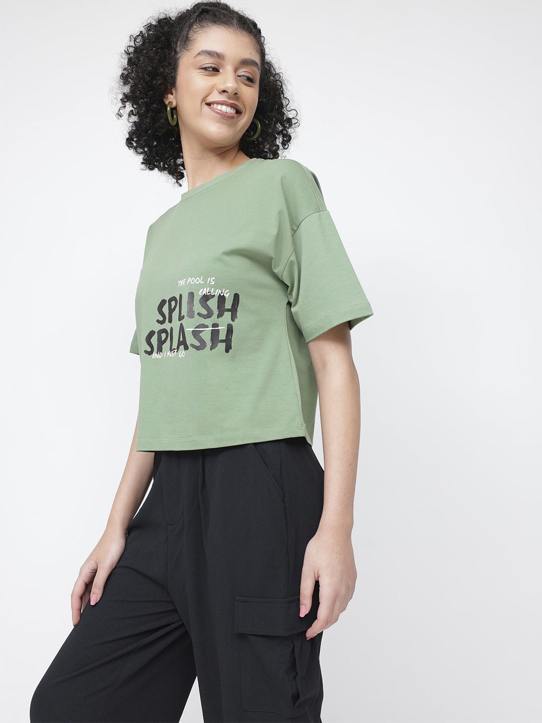 DressBerry Poolside Paradise Printed Boxy T-shirt