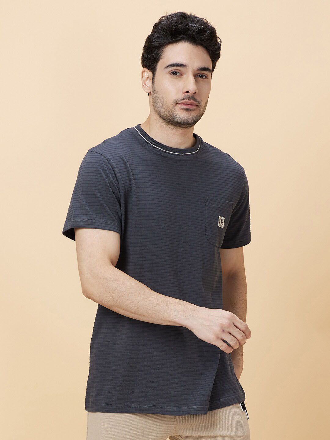 Being Human Striped Round Neck T-shirt