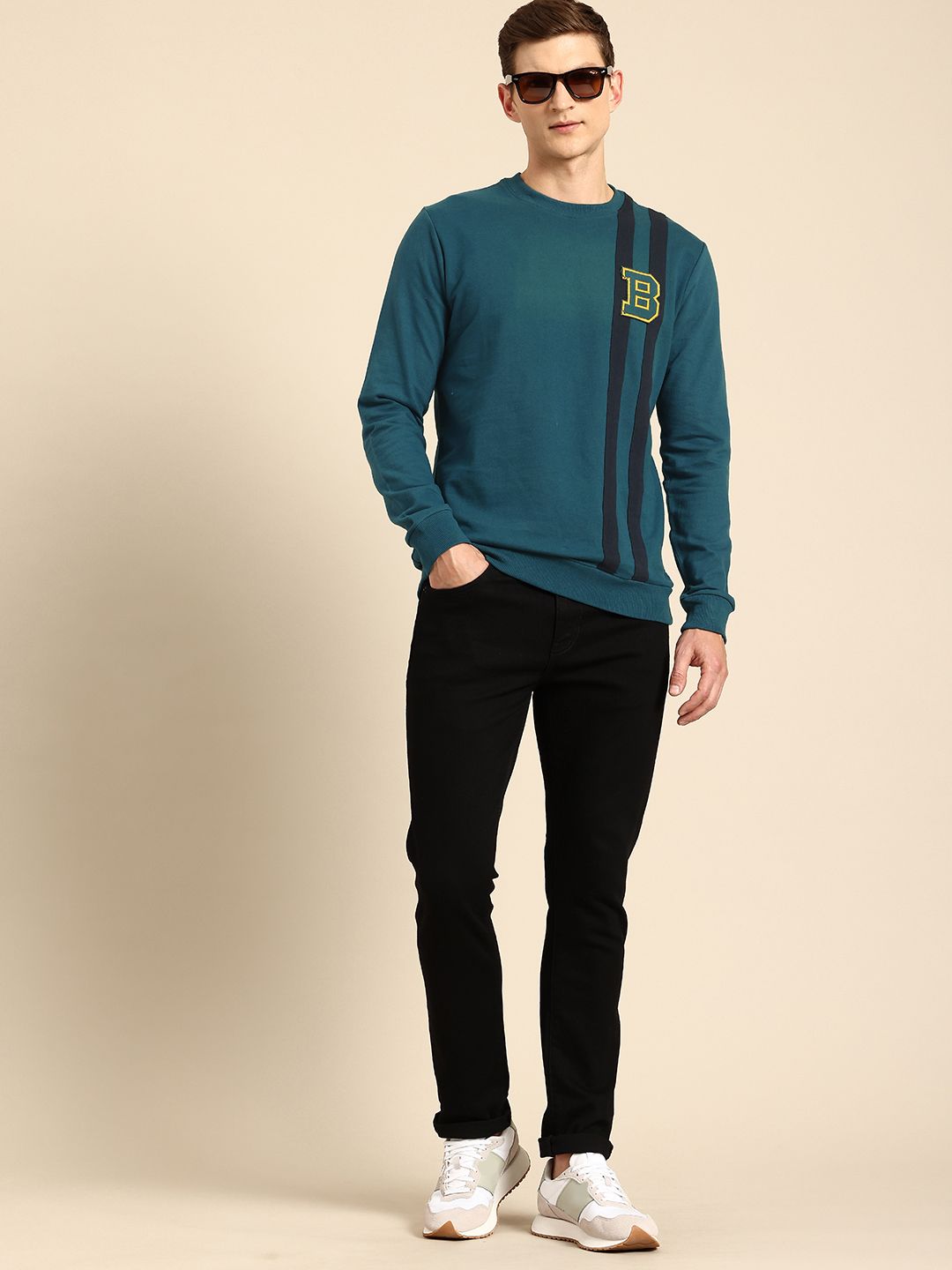 Being Human Striped Pure Cotton Sweatshirt