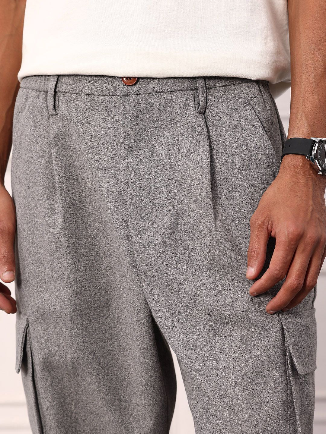 Mr Bowerbird Men Oversized Fit Pleated Cargos