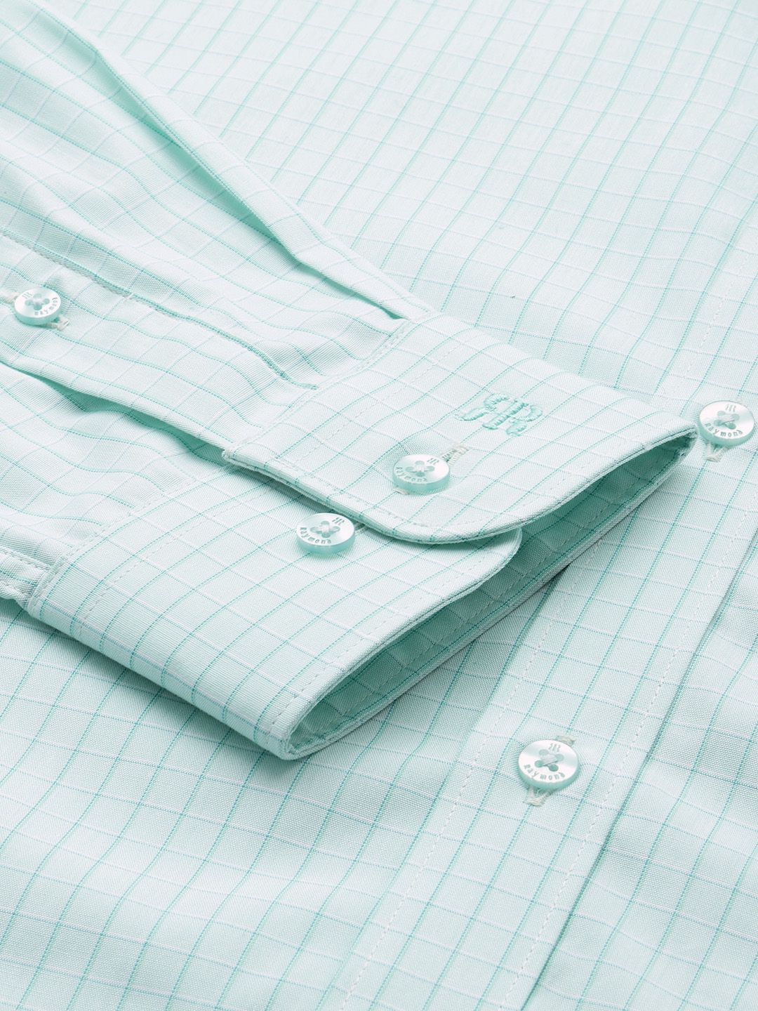 Raymond Pure Cotton Slim Fit Grid Tattersall Checks Checked Formal Shirt