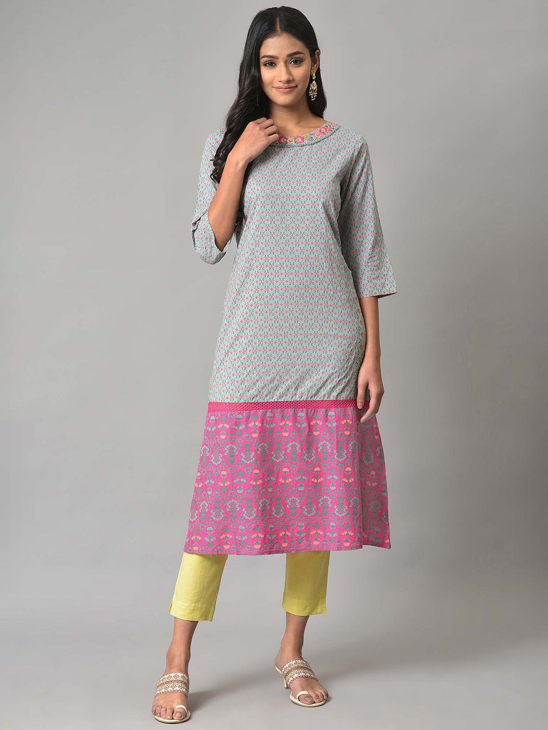 W Women Ethnic Motifs Printed Indie Prints Kurta