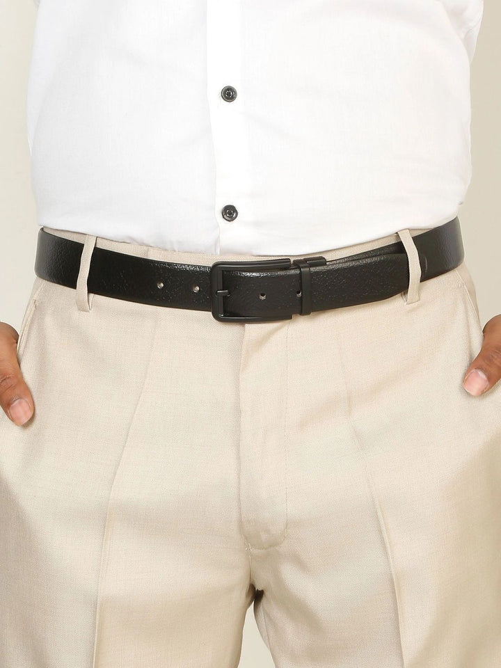 Teakwood Leathers Men Textured Leather Reversible Belt