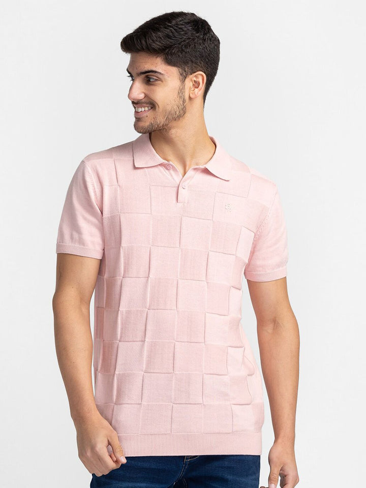 Being Human Checked Regular Fit Polo Collar T-shirt