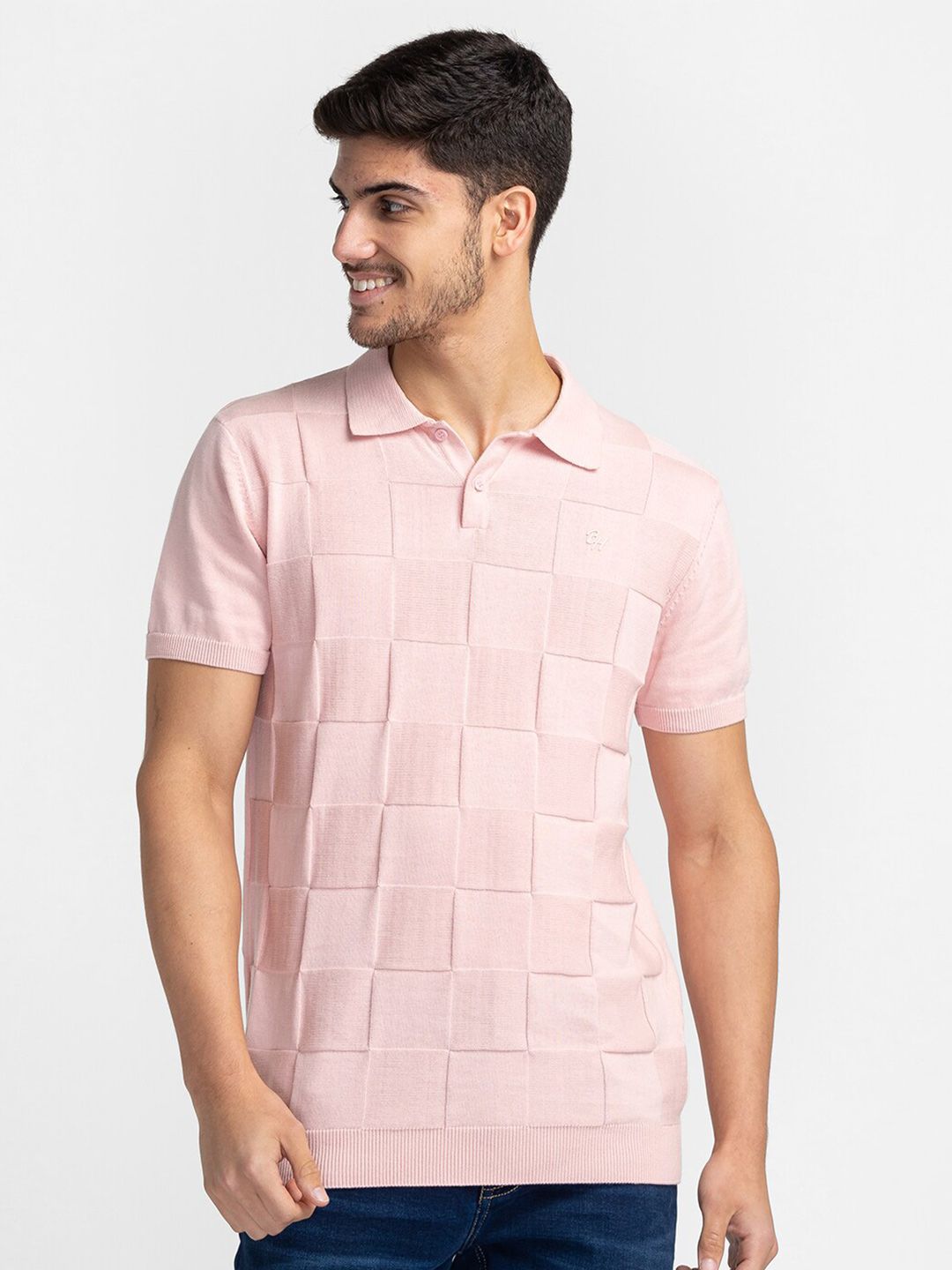 Being Human Checked Regular Fit Polo Collar T-shirt