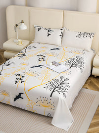 Story@home White Cotton 210 TC 1 King Double Bedsheet with 2 Pillow Covers