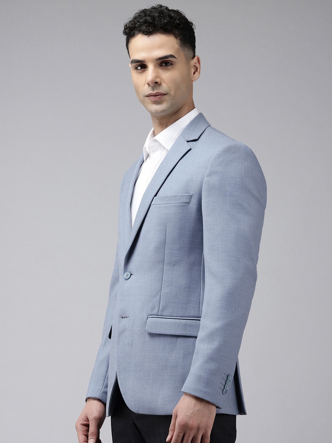 Park Avenue Notched Lapel Single Breasted Slim Fit Formal Blazer