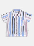 Moms Love Infant Boys Multi Vertical Stripes Pure Cotton Shirt