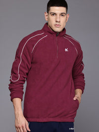 HRX by Hrithik Roshan Mock Collar Fleece Sweatshirt