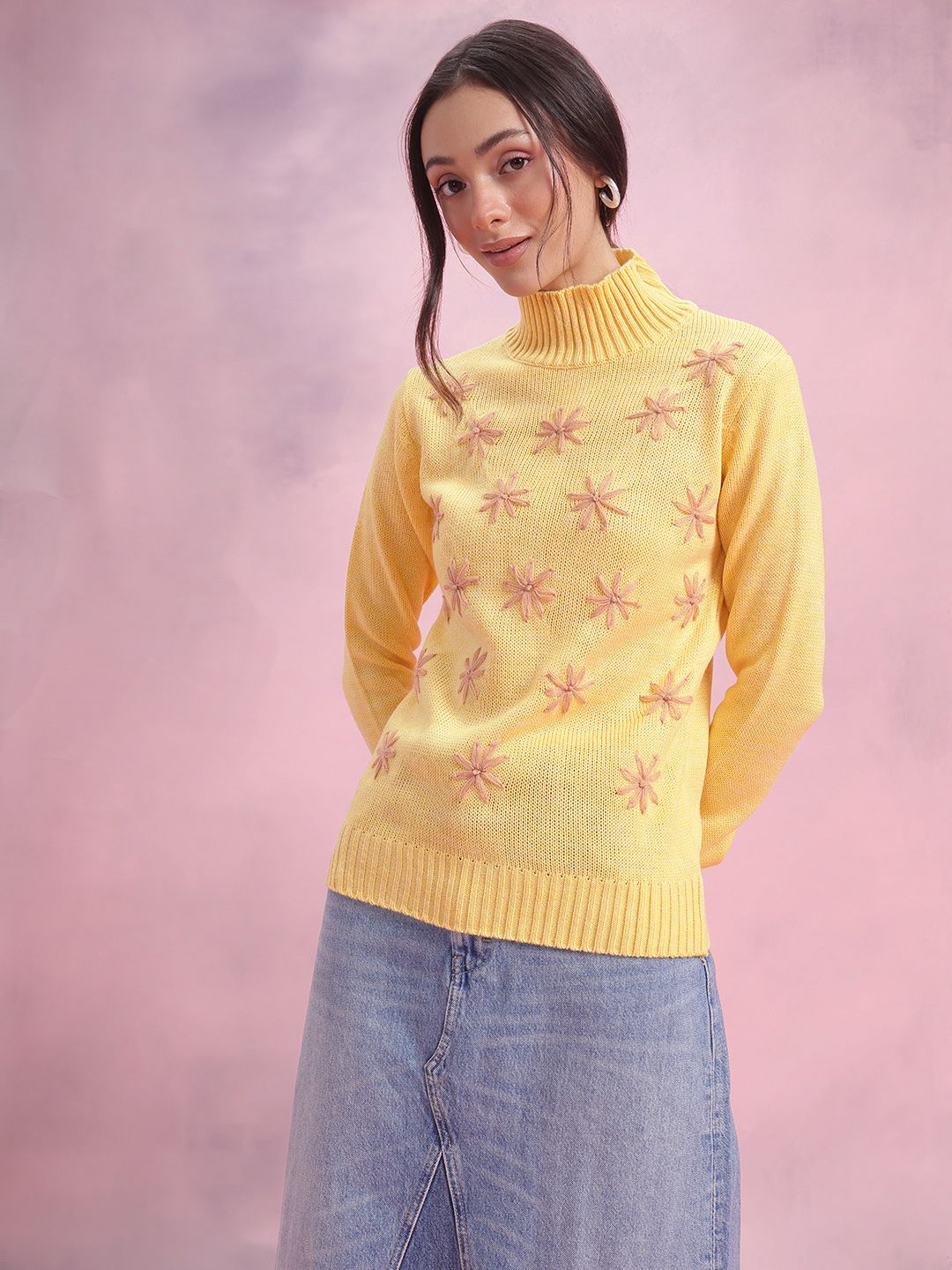 DressBerry Floral High Neck Pullover