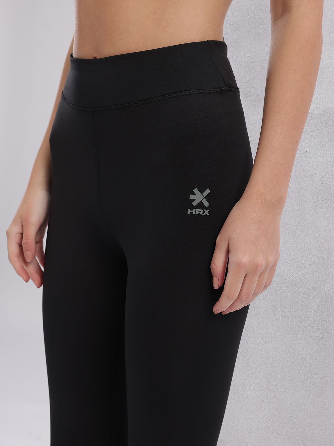 HRX by Hrithik Roshan Brand Logo Detail Rapid-Dry Cropped Lifestyle Tights