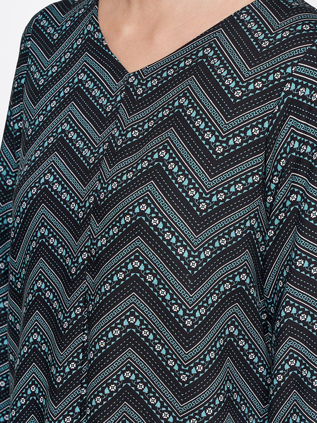 Global Desi Chevron Printed V-Neck Kurti