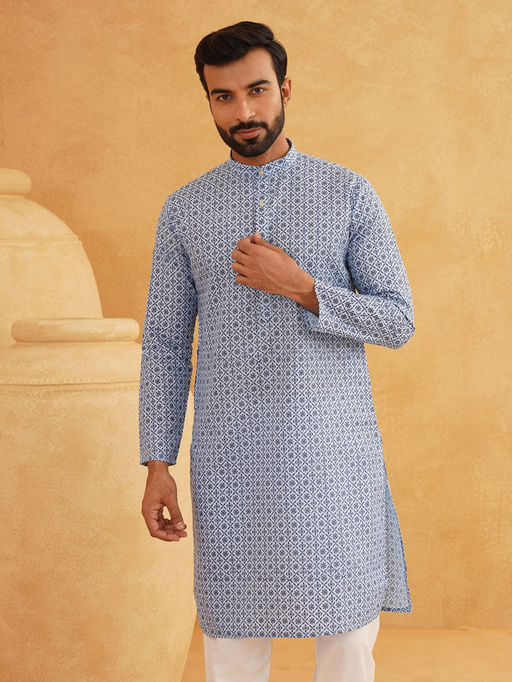 SOJANYA Floral Printed Cotton Linen Kurta With Churidar