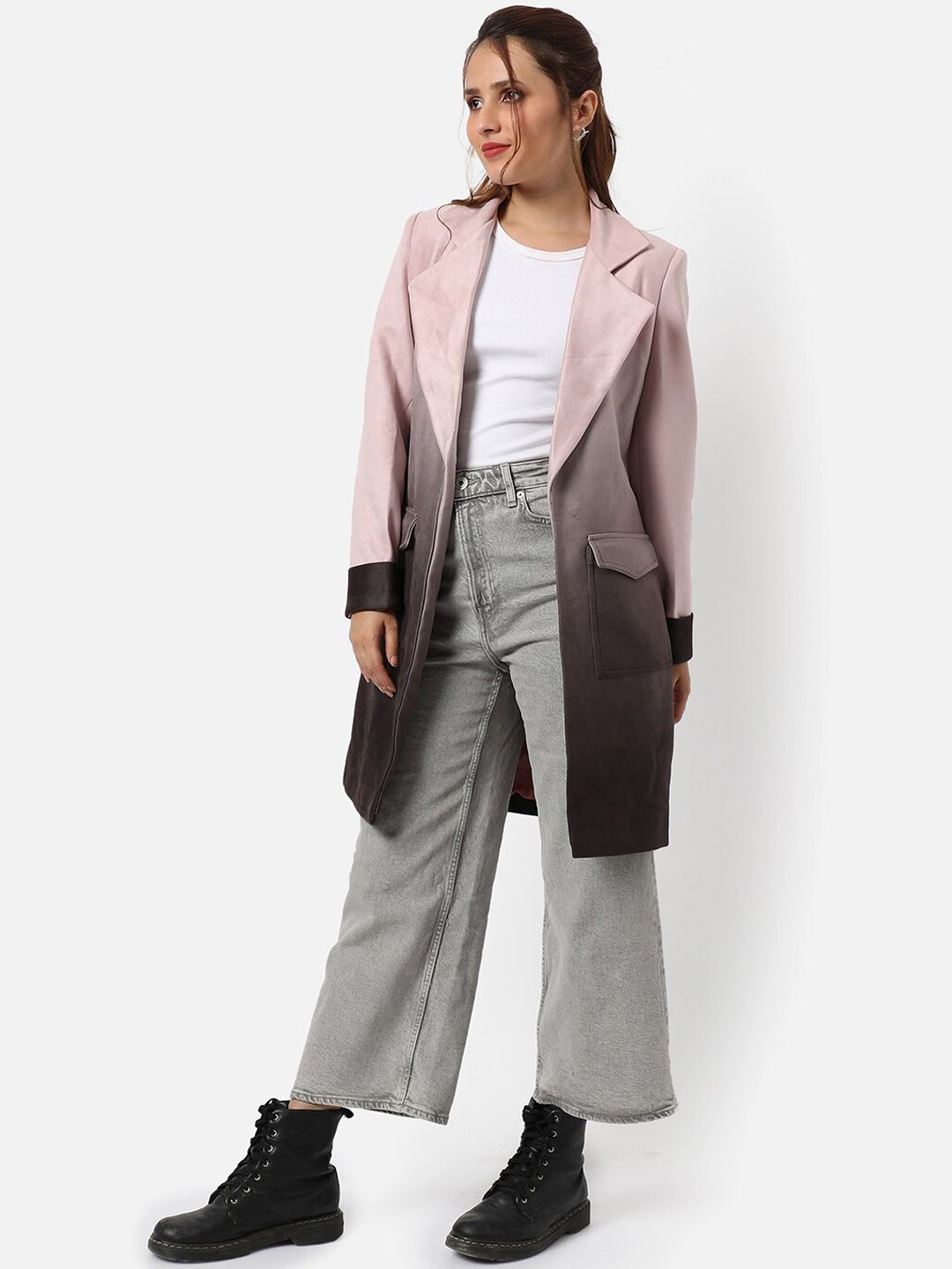 Kampus Sutra Wanita Pink & Brown Design Overcoats