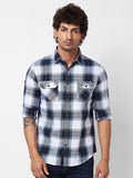 SPYKAR Long Sleeves Regular Fit Cotton Tartan Checks Opaque Checked Casual Shirt