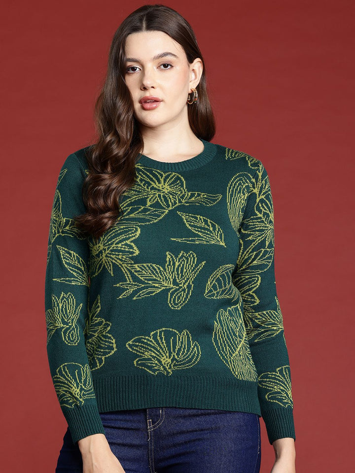 all about you Floral Acrylic Pullover