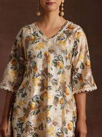 Libas Floral Printed Kurta With Trouser