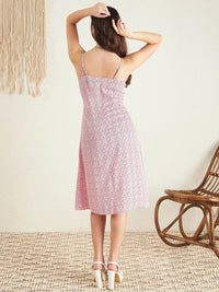 Berrylush Abstract Printed A-Line Midi Dress