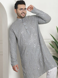 SOJANYA PLUS Kurta Kapas Tulen Berlabuci Dihiasi