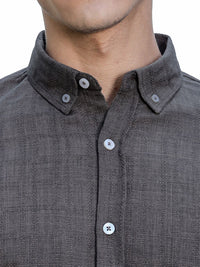 Thomas Scott Men Premium Regular Fit Button-Down Collar Textured Casual Shirt