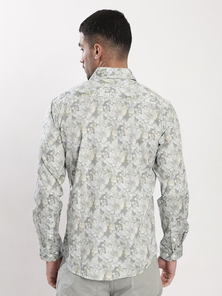 Bene Kleed Slim Fit Floral Printed Cotton Casual Shirt