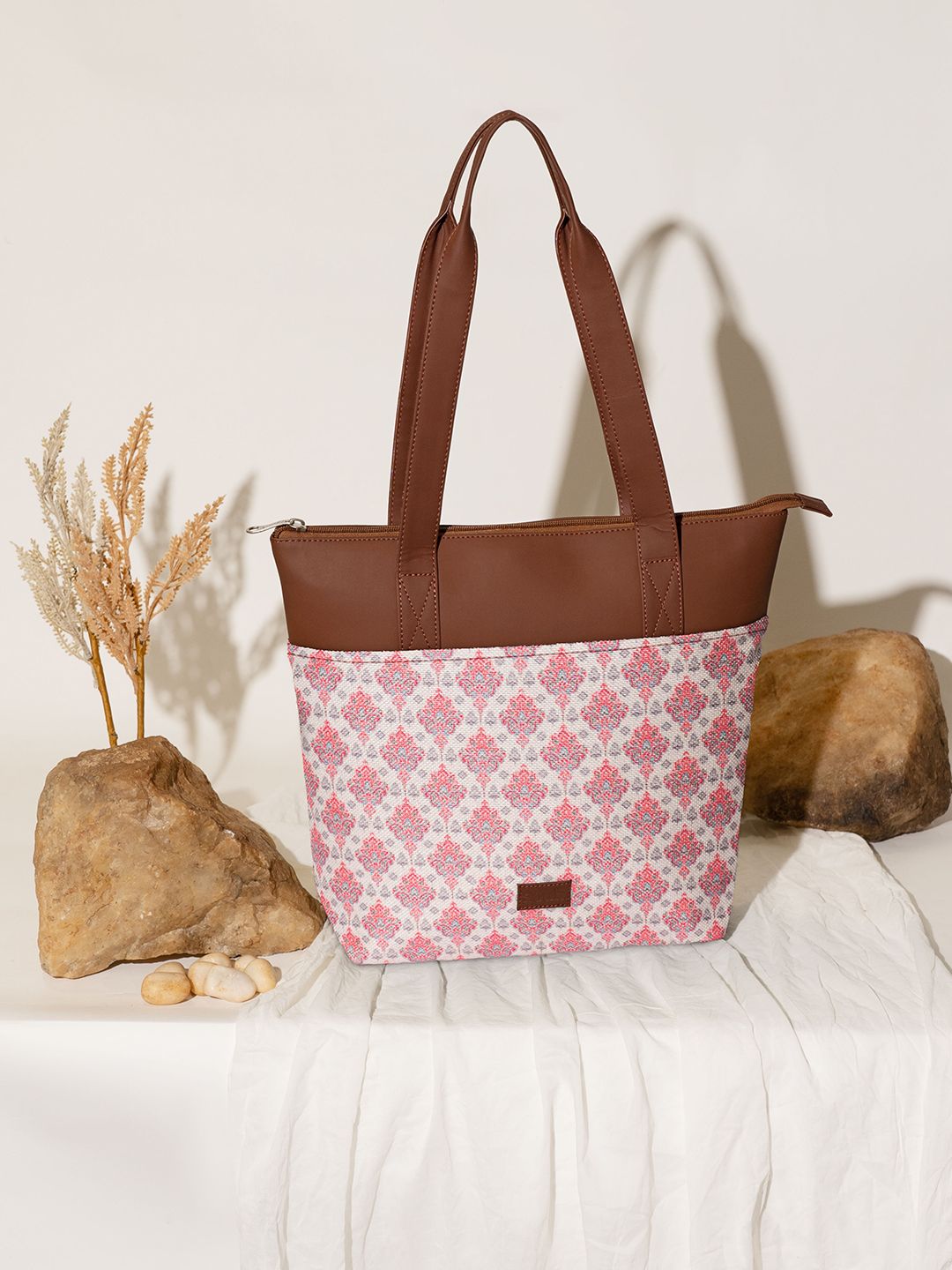 ZOUK Ethnic Motifs Printed Shopper Tote Bag