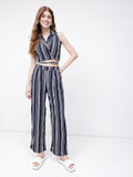 DressBerry Stroll On Over Striped Straight Fit Trousers