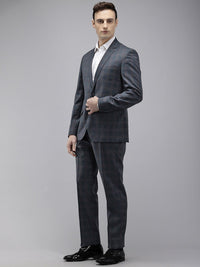 Park Avenue Checked Notched Lapel Single-Breasted Formal 2 Piece Suits