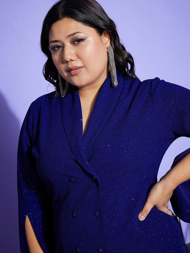 Sassafras Curve Plus Size Lapel Collar Dress