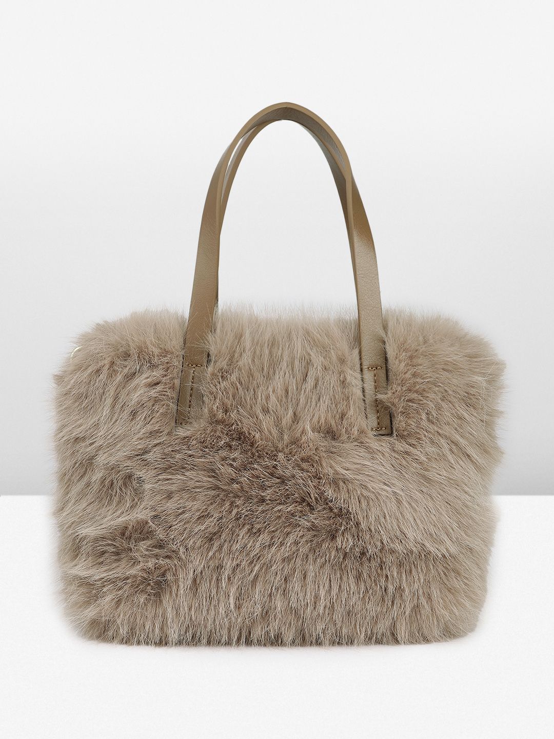 DressBerry Structured Handheld Bag With Fur