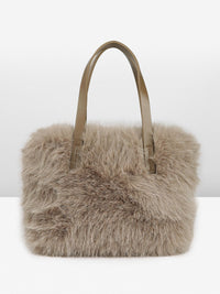 DressBerry Structured Handheld Bag With Fur