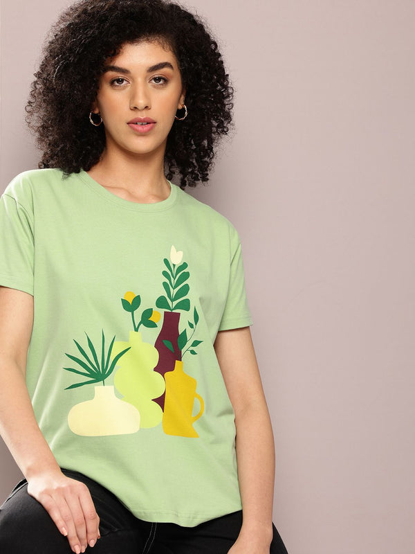 DILLINGER Women Graphic Printed Boxy T-shirt