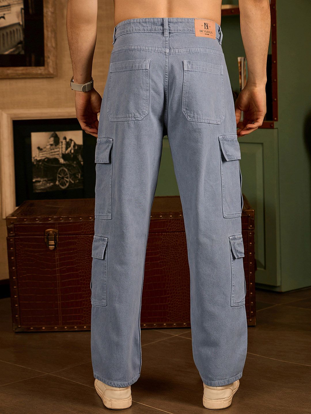 DENNISON Korean Baggy Fit Cargo Jeans