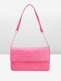 Lino Perros Croc-Textured Structured Shoulder Bag