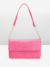 Lino Perros Croc-Textured Structured Shoulder Bag
